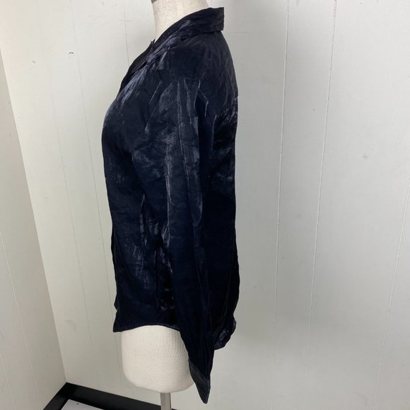 Vintage Alice Stuart Pewter Metallic Button Up S - Picture 5 of 7